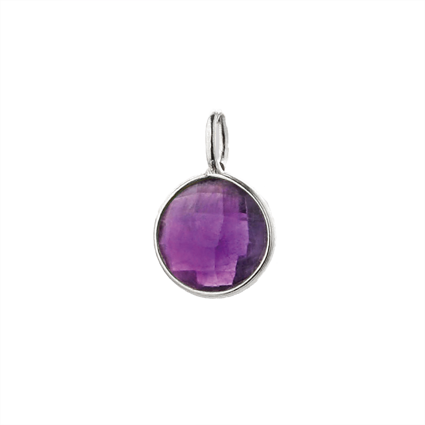 Amethyst crystal power stone pendant in sterling silver. For calm, intuition, and stress relief. Ideal for meditation chakra balancing & reiki.