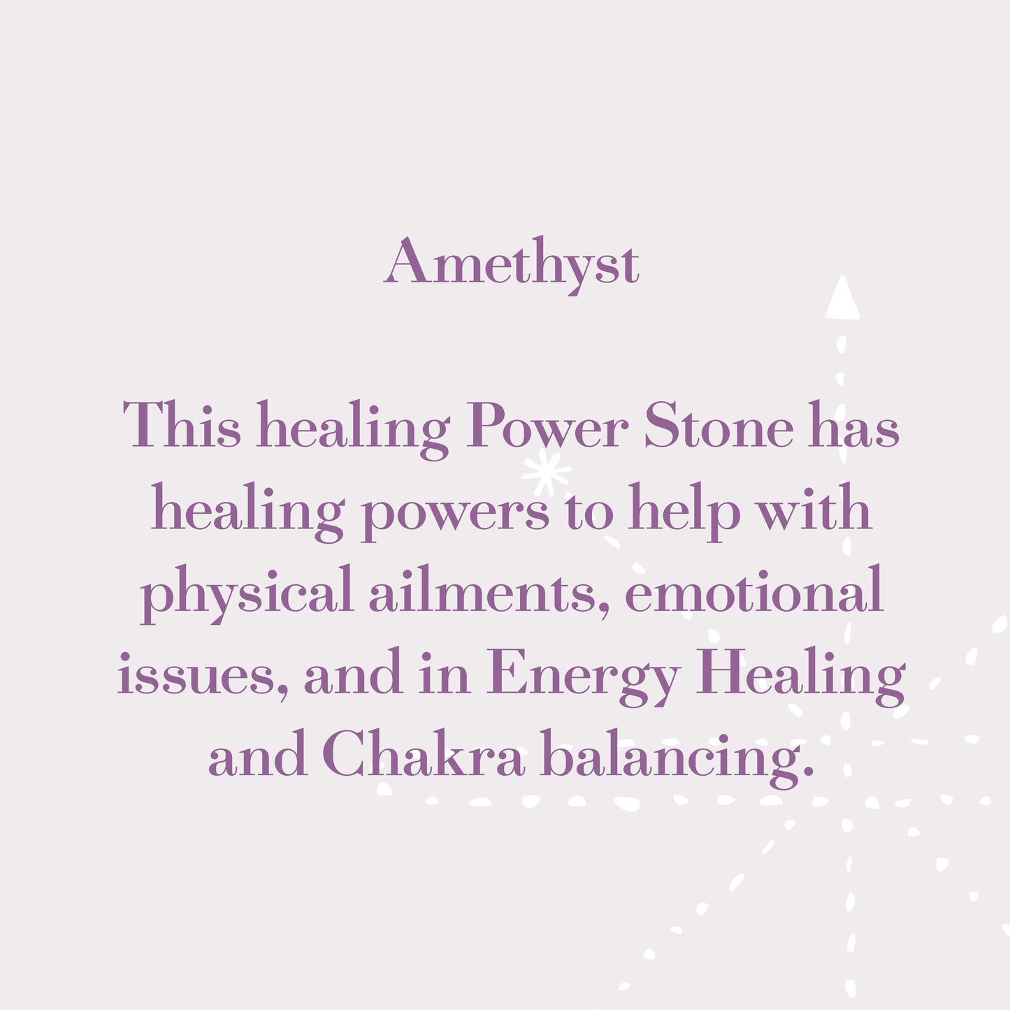 Amethyst healing Power Stone has healing powers to help with physical ailments, emotional issues, and in Energy Healing & Chakra balancing.