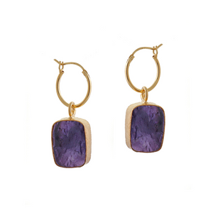 
                  
                    Load image into Gallery viewer, Amethyst Elemental Crystal Earrings
                  
                